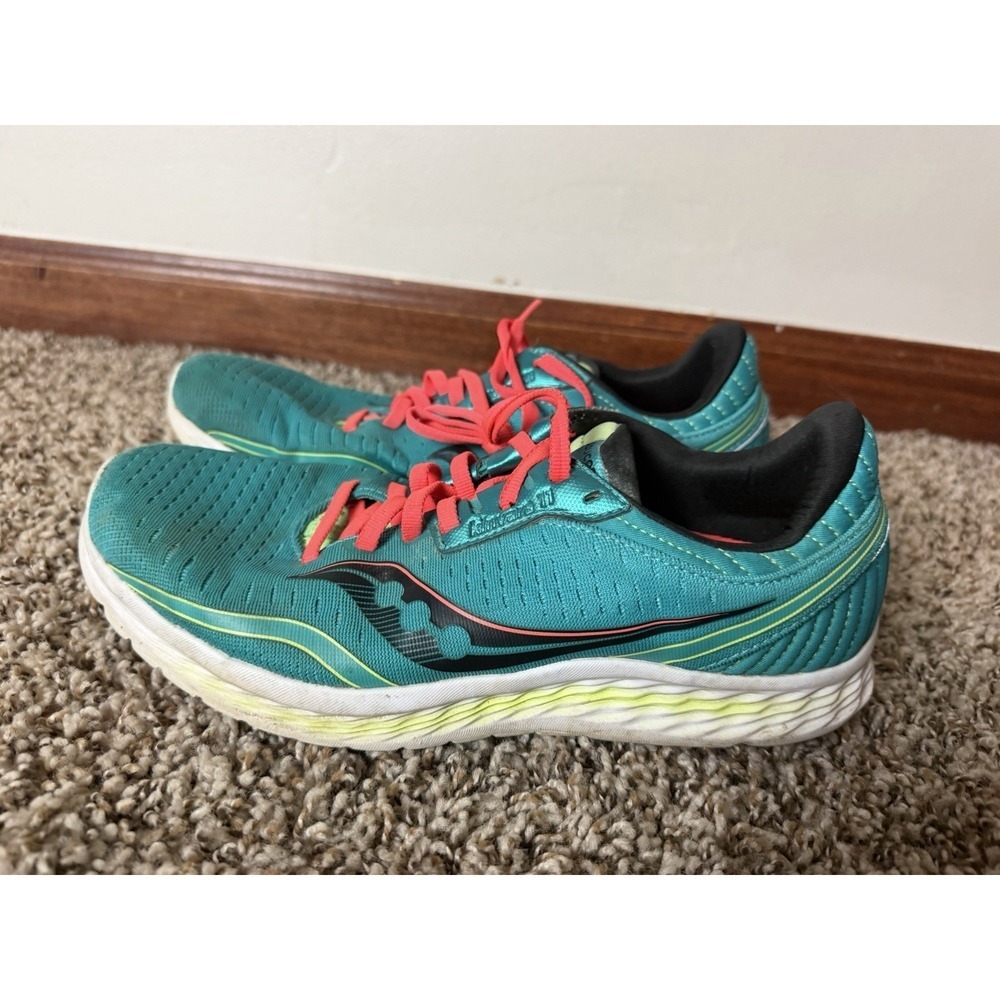 Saucony Womens Kinvara 11 S10551-10 Blue Green Running Shoes Sneakers Size 10